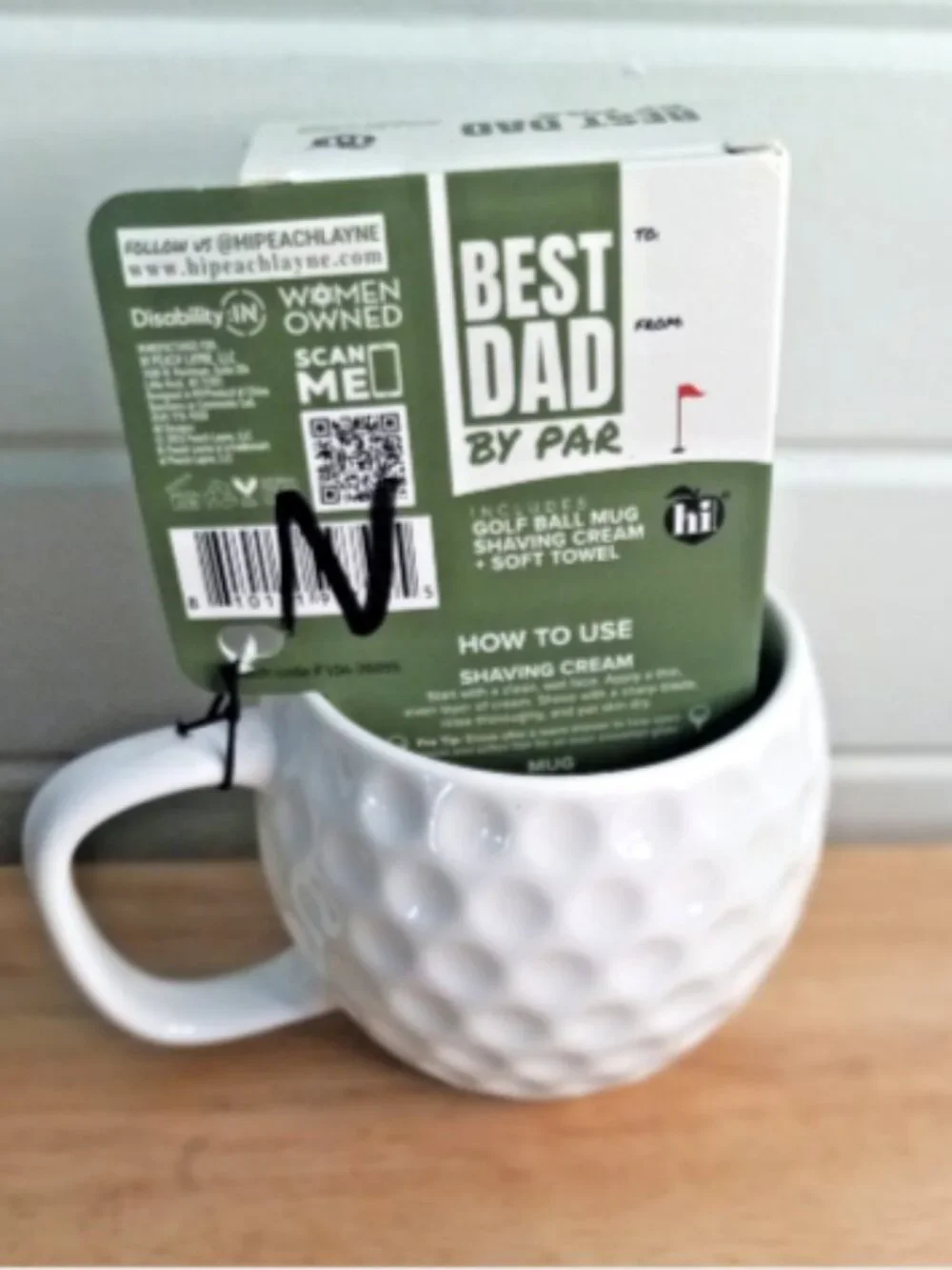Golf Ball Mug Best Dad By Par Shaving Cream Gift Set Golfer Novelty NEW